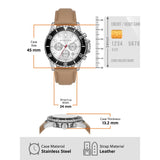 Michael Kors Everest Analog White Dial Brown Leather Strap Watch For Men - MK9092 Buy Now By Michael Kors