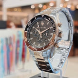 Maserati SFIDA Chronograph Black Dial Two Tone Steel Strap Watch For Men - R8873640009 Buy Now By Maserati