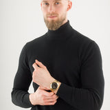 Michael Kors Everest Three-Hand Black Dial Gold Steel Strap Watch For Men - MK9078 Buy Now By Michael Kors