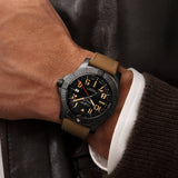 Breitling Avenger Automatic GMT 45 Black Dial Brown Nylon Strap Watch for Men - V32395101B1X1 Buy Now By Breitling