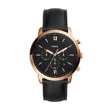 Fossil Neutra Chronograph Black Dial Black Leather Strap Watch for Men - FS5381 Buy Now By Fossil