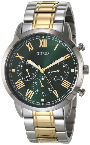 Guess Hendrix Green Dial Two Tone Steel Strap Watch For Men - GW0066G2 Buy Now By Guess