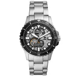Fossil FB-01 Automatic Skeleton Black Dial Silver Steel Strap Watch for Men - ME3190 Buy Now By Fossil