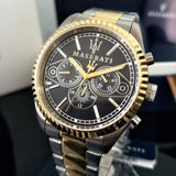 Maserati Competizione Chronograph Black Dial Two Tone Steel Strap Watch For Men - R8853100016 Buy Now By Maserati