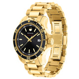 Movado Series 800 Black Dial Gold Steel Strap Watch For Men - 2600145 Buy Now By Movado