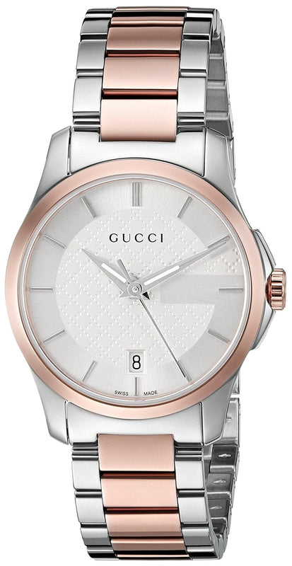 Gucci G Timeless Silver Dial Two Tone Steel Strap Watch For Women - YA126528 Buy Now By Gucci