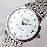 Coach Delancey Slim Silver Dial Silver Steel Strap Watch for Women - 14502781 Buy Now By Coach