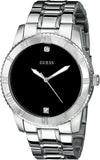 Guess Minimal Black Dial Silver Steel Strap Watch for Men - W0416G1 Buy Now By Guess