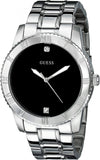 Guess Minimal Black Dial Silver Steel Strap Watch for Men - W0416G1 Buy Now By Guess