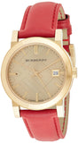 Burberry The City Gold Dial Red Leather Strap Watch for Women - BU9140 Buy Now By Burberry