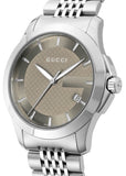 Gucci G Timeless Brown Dial Silver Steel Strap Watch For Men - YA126406 Buy Now By Gucci