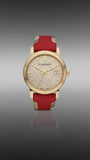 Burberry The City Gold Dial Orange Leather Strap Watch for Women - BU9017 Buy Now By Burberry