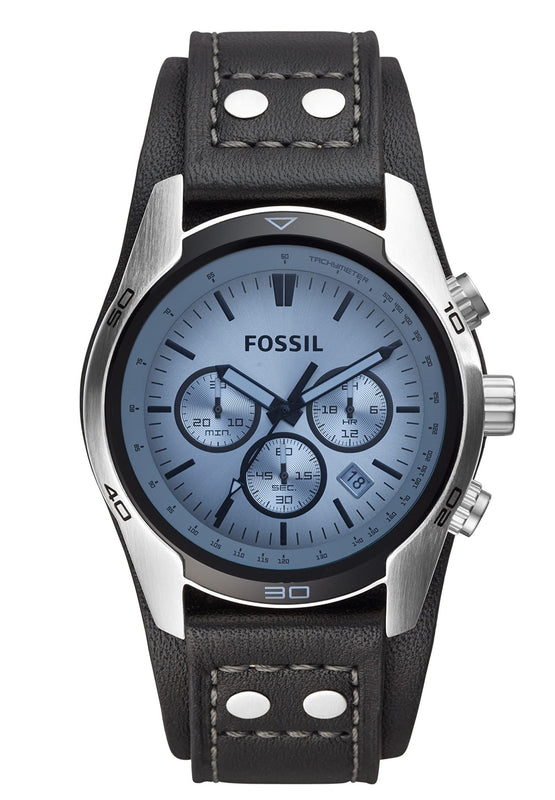 Fossil Coachman Chronograph Blue Dial Black Leather Strap Watch for Men - CH2564 Buy Now By Fossil