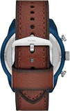 Fossil Bronson Chronograph Luggage Blue Dial Brown Leather Strap Watch for Men - FS5829 Buy Now By Fossil