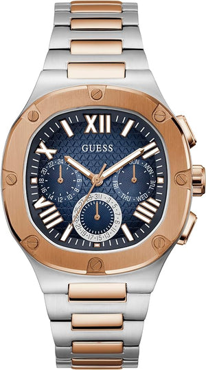 Guess Headliner Multifunction Blue Dial Two Tone Steel Strap Watch For Men - GW0572G4 Buy Now By Guess