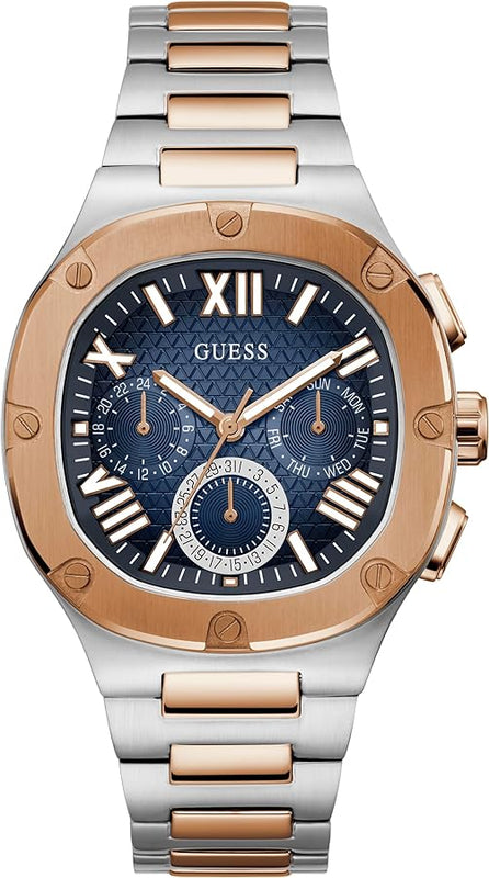 Guess Headliner Multifunction Blue Dial Two Tone Steel Strap Watch For Men - GW0572G4 Buy Now By Guess