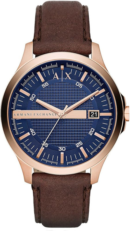 Armani Exchange Hampton Chronograph Blue Dial Brown Leather Strap Watch For Men - AX2172 Buy Now By Armani Exchange