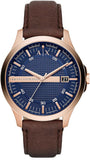 Armani Exchange Hampton Chronograph Blue Dial Brown Leather Strap Watch For Men - AX2172 Buy Now By Armani Exchange