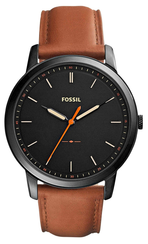 Fossil The Minimalist Black Dial Brown Leather Strap Watch for Men - FS5305 Buy Now By Fossil
