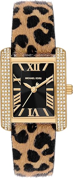 Michael Kors Emery Quartz Diamonds Black Dial Cheetah Print Leather Strap Watch For Women - MK7387 Buy Now By Michael Kors