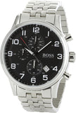 Hugo Boss Aeroliner Black Dial Silver Steel Strap Watch for Men - 1513181 Buy Now By Hugo Boss