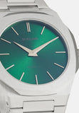 D1 Milano Ultra Thin Green Dial Silver Steel Strap Watch for Men - D1-UTBJ37 Authentic Buy Shop Now