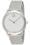Calvin Klein Minimal White Dial Silver Mesh Bracelet Watch for Men - K3M2112Y Buy Now By Calvin Klein