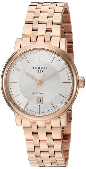 Tissot T Classic Carson Premium White Dial Rose Gold Steel Strap Watch for Women - T122.207.33.031.00 Buy Now By Tissot