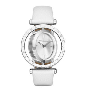 Michael Kors Averi Silver Dial White Leather Strap Watch for Women - MK2524 Buy Now By Michael Kors