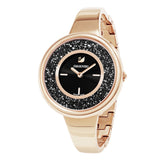 Swarovski Crystalline Pure Black Dial Rose Gold Steel Strap Watch for Women - 5295334 Buy Now By Swarovski