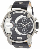 Diesel Little Daddy Black Dial Black Leather Strap Watch For Men - DZ7256 Buy Now By Diesel