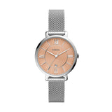 Fossil Jacqueline Three Hand Pink Dial Silver Mesh Strap Watch for Women - ES5089 Buy Now By Fossil