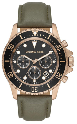 Michael Kors Everest Analog Black Dial Green Leather Strap Watch For Men - MK9090 Buy Now By Michael Kors