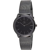 Calvin Klein Minimal Black Dial Black Mesh Bracelet Watch for Men - K3M224B1 Buy Now By Calvin Klein