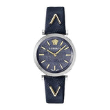 Versace V-Twist Quartz Blue Dial Blue Leather Strap Watch for Women - VELS00119 Buy Now By Versace