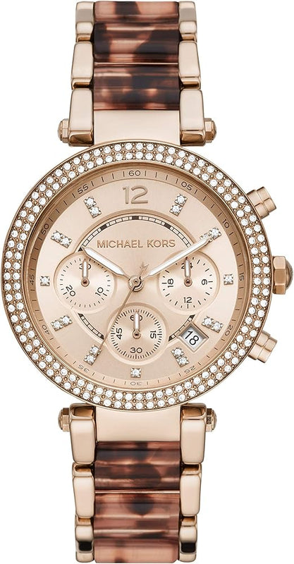 Michael Kors Parker Chronograph Rose Gold Dial Two Tone Steel Strap Watch For Women - MK6832 Buy Now By Michael Kors