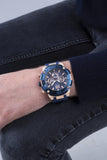Guess Navigator Chronograph Blue Dial Blue Rubber Strap Watch for Men - GW0264G4 Buy Now By Guess