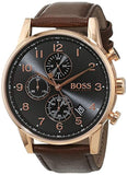 Hugo Boss Navigator Grey Dial Brown Leather Strap Watch for Men - 1513496 Buy Now By Hugo Boss