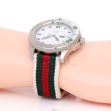Gucci G Timeless White Dial Two Tone Nylon Strap Watch For Men - YA126231 Buy Now By Gucci