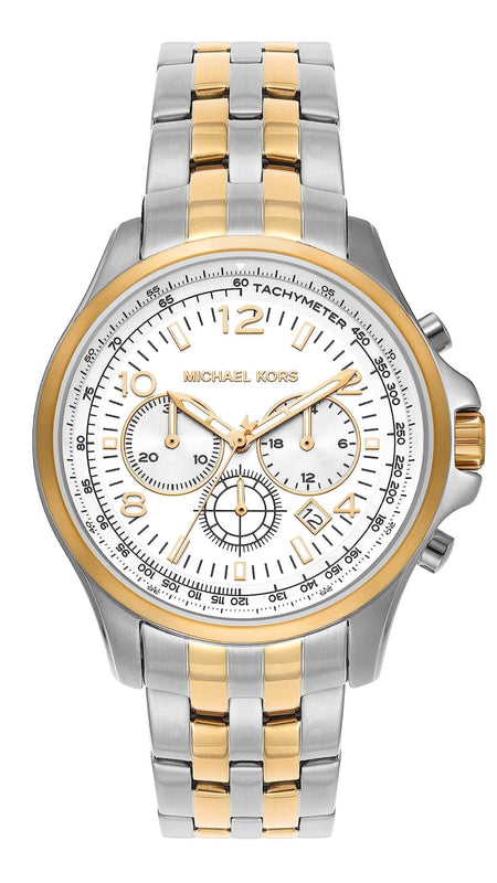 Michael Kors Pilot Multifunction Chronograph White Dial Two Tone Steel Strap Watch for Men - MK9126 Buy Now By Michael Kors