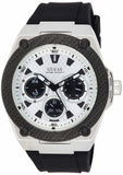 Guess Legacy White Dial Black Rubber Strap Watch For Men - W1049G3 Buy Now By Guess