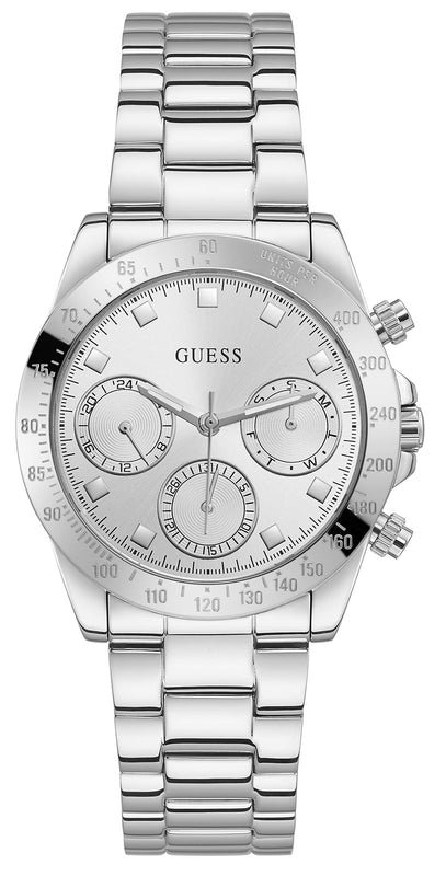 Guess Eclipse Multi Function Silver Dial Silver Steel Strap Watch for Women - GW0314L1 Buy Now By Guess