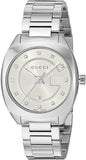 Gucci G Frame Quartz Diamonds Silver Dial Silver Steel Strap Watch For Women - YA142504 Buy Now By Gucci