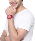 Michael Kors Lexington Chronograph Red Dial Red Steel Strap Watch For Men - MK8814 Buy Now By Michael Kors