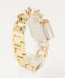 Michael Kors Chain Lock Analog Crystals Silver Dial Gold Steel Strap Watch for Women - MK4809 Buy Now By Michael Kors