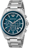 Emporio Armani Sportivo Chronograph Blue Dial Silver Steel Strap Watch For Men - AR6091 Buy Now By Emporio Armani