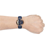 Fossil Townsman Twist Skeleton Blue Dial Blue Leather Strap Watch for Men - ME1138 Buy Now By Fossil