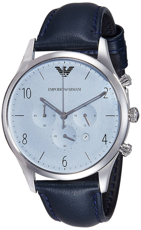 Emporio Armani Chronograph Blue Dial Blue Leather Strap Watch For Men - AR1889 Buy Now By Emporio Armani