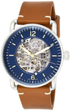 Fossil Commuter Automatic Skeleton Blue Dial Brown Leather Strap Watch for Men - ME3159 Buy Now By Fossil