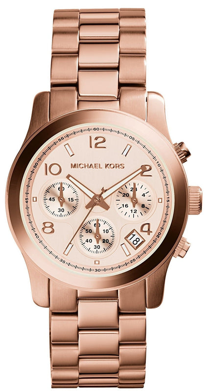 Michael Kors Runway Rose Gold Dial Rose Gold Steel Strap Watch for Women - MK5128 Buy Now By Michael Kors